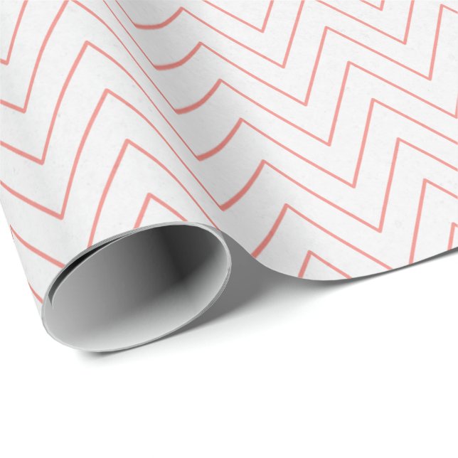 White & Coral Charm - Classic Wrapping Paper (Roll Corner)