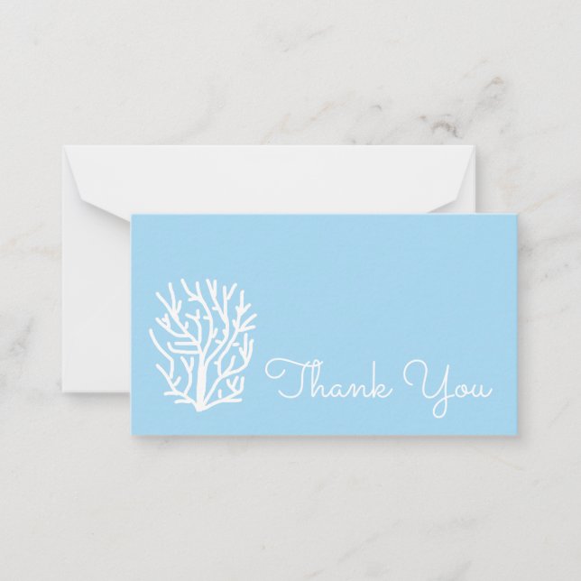 White coral eco ocean blue and white card (Front)