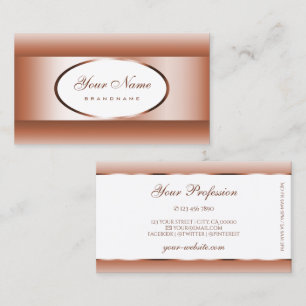 White Coral Shimmery Gradient with Oval Frame Business Card