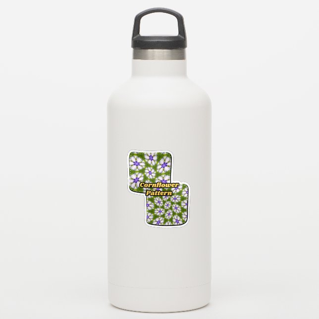White Cornflowers Pattern (Waterbottle)