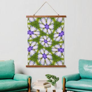 White Cornflowers Pattern Hanging Tapestry