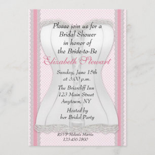 White Corset Bridal Shower Invitation