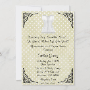 White Corset Lingerie Bridal  Shower Invitation