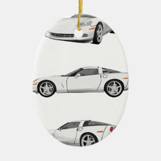 White Corvette: Ceramic Tree Decoration