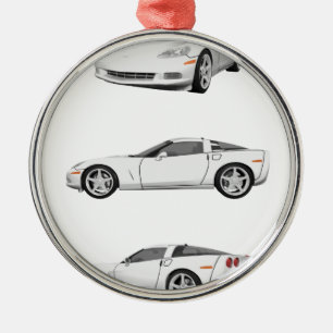 White Corvette: Metal Tree Decoration