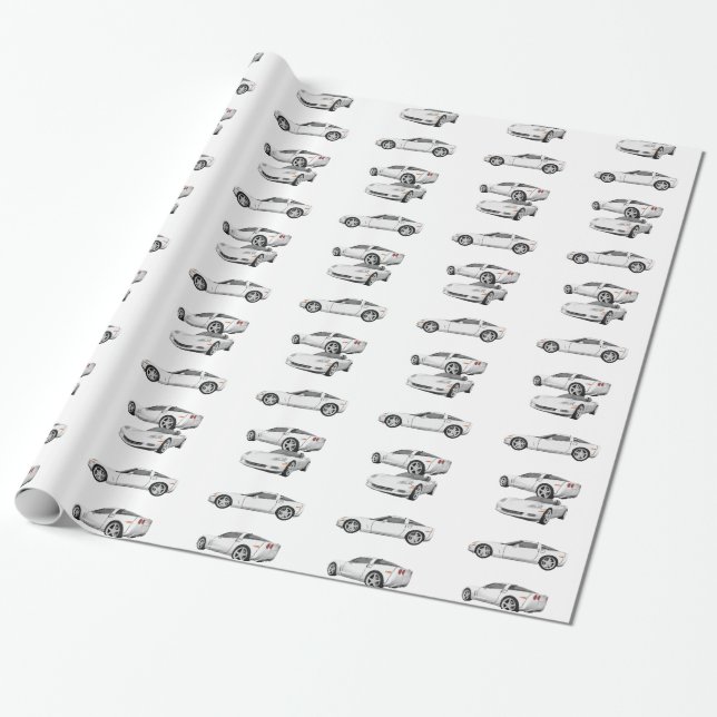 White Corvette: Wrapping Paper (Unrolled)