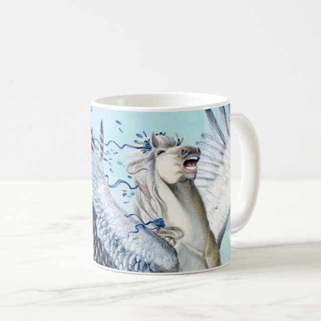 White Cory Pegasus Coffee Mug (Front Right)