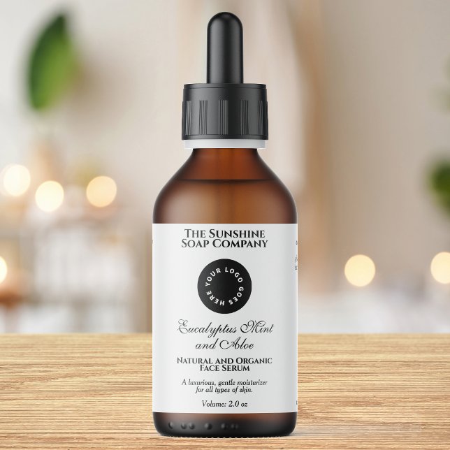 White Cosmetics Bottle label with logo (Creator Uploaded)