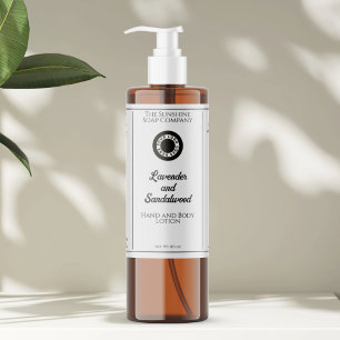 White cosmetics bottle label with logo