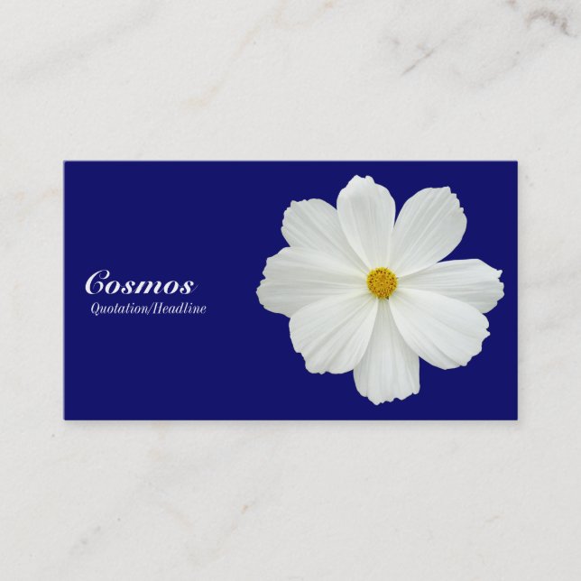 White Cosmos - Dark Blue 000066 Business Card (Front)