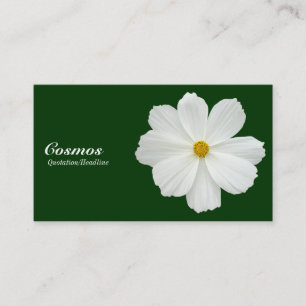 White Cosmos - Dark Green 003300 Business Card