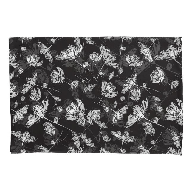 White cosmos flowers: isolated pattern. pillowcase (Front)