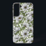 White cosmos flowers samsung galaxy case<br><div class="desc">Hand drawn vector illustrations with pink cosmos flowers</div>