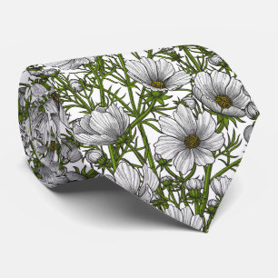 White cosmos flowers tie