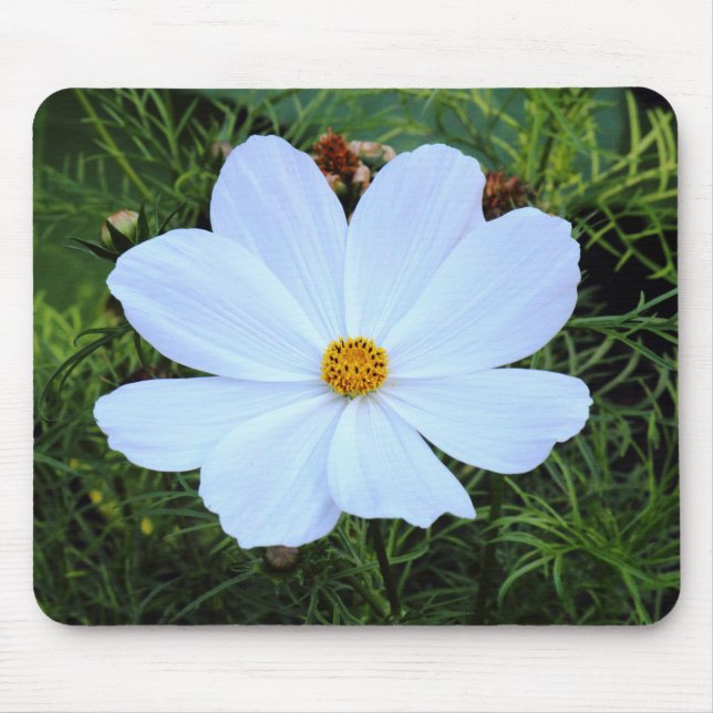 White Cosmos Mouse Mat (Front)
