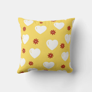 White Cosy Modern Romantic Chic Stylish Heart Cushion