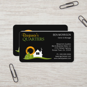 White Cottage Black Bed and Breakfast B&B Business Card