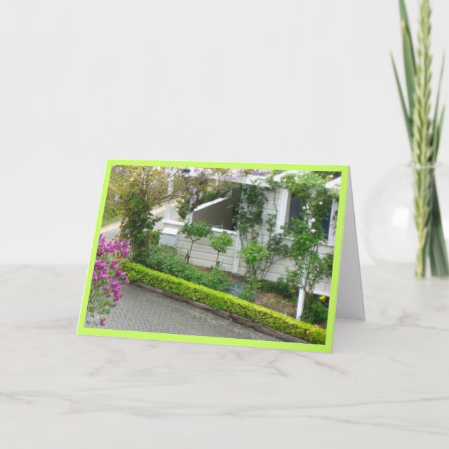 White Cottage Greeting Card (Front)