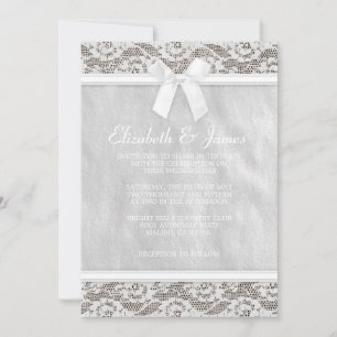 White Country Lace Wedding invitations