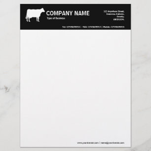 White Cow 2in Colour Header - Black Customized Letterhead