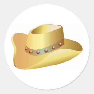 White Cowboy Hat Classic Round Sticker