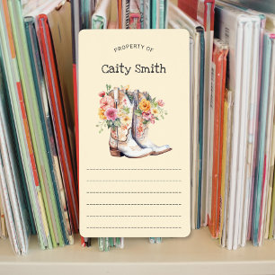 White Cowgirl Boots with Flowers property of