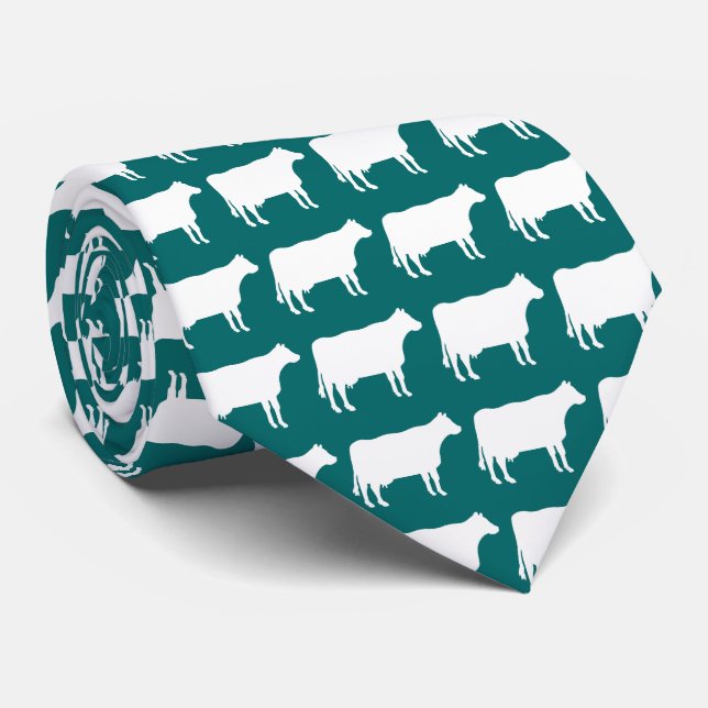 White Cows - Moss Green Tie (Rolled)