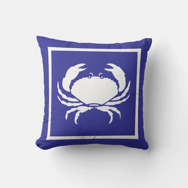 White Crab ~ Beach House Cushion (Front)