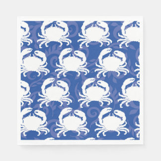 White Crabs on Navy Crabfest Napkin