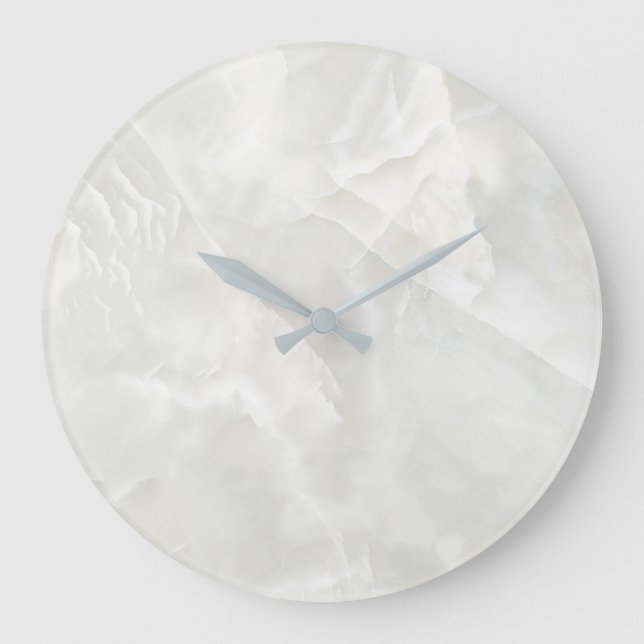 white cracked marble large clock (Front)