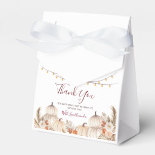 White Cream Pumpkin Floral Fall in love Favour Box