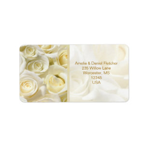 White-cream roses Address Label