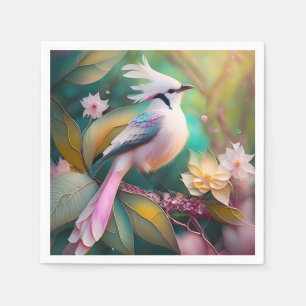 White Crested Blush Tail Jay Fantasy Bird Napkin