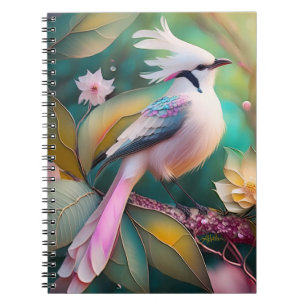 White Crested Blush Tail Jay Fantasy Bird Notebook