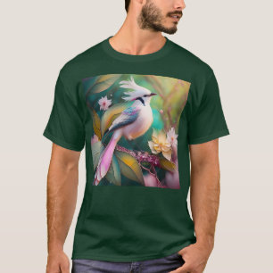White Crested Blush Tail Jay Fantasy Bird T-Shirt