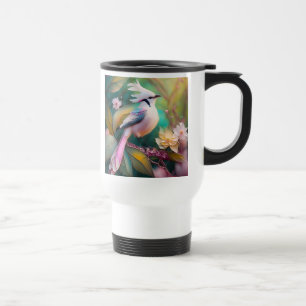 White Crested Blush Tail Jay Fantasy Bird Travel Mug