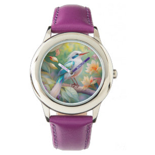 White Crested Iridescent Teal Wing Fantasy Bird Watch