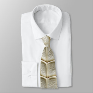 White Crocodile Alligator Skin Faux Leather Print Tie