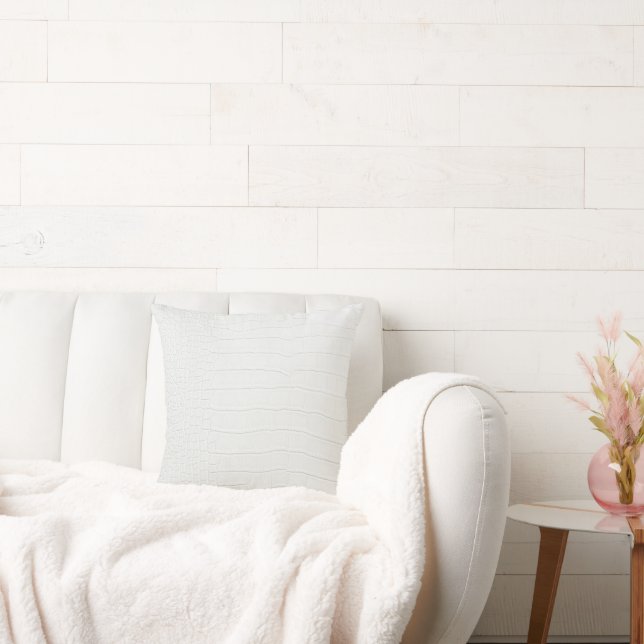 White Crocodile Skin Print Cushion (Couch)