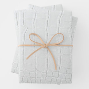 White Crocodile Skin Print New Wrapping Paper Sheet