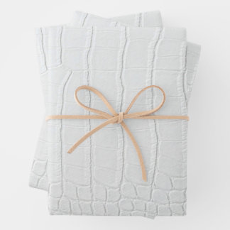 White Crocodile Skin Print New Wrapping Paper Sheet