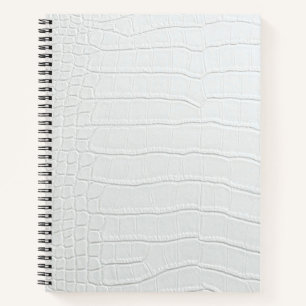 White Crocodile Skin Print Spiral Notebook