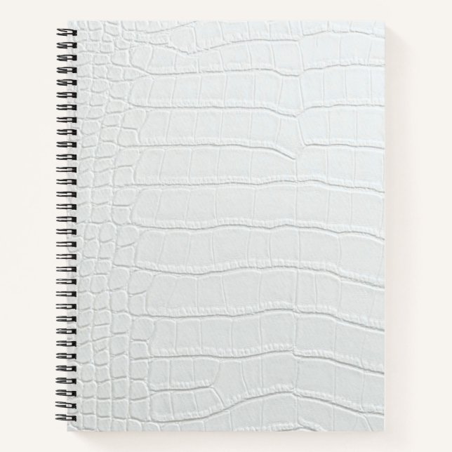 White Crocodile Skin Print Spiral Notebook (Front)