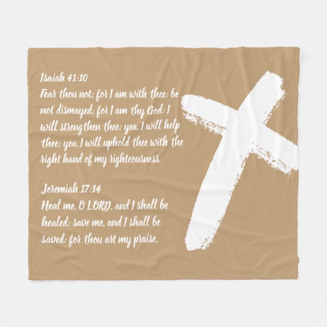 White Cross Christian Prayer Blanket (Front (Horizontal))