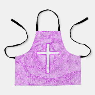 WHITE CROSS HIGHLIGHTED IN PINK APRON
