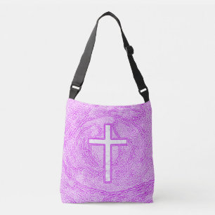 WHITE CROSS HIGHLIGHTED IN PINK CROSSBODY BAG
