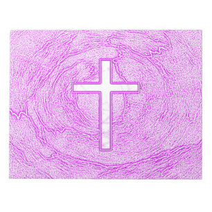WHITE CROSS HIGHLIGHTED IN PINK NOTEPAD