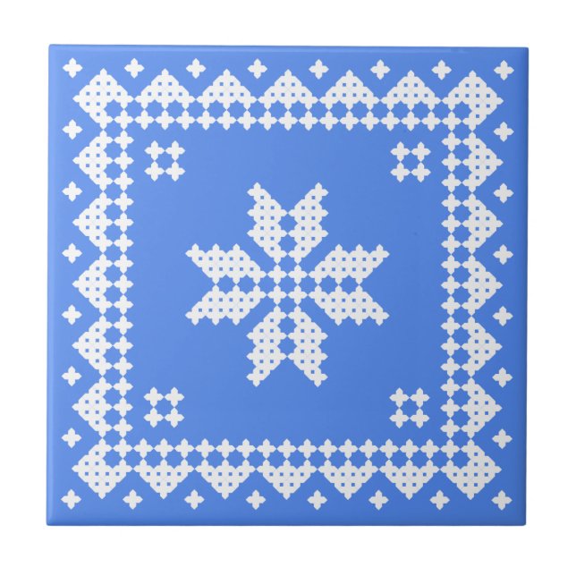 White cross-stitch - you can change background tile (Front)