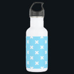 White cross stitches on baby blue 532 ml water bottle<br><div class="desc">White cross stitches on baby blue</div>