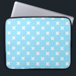 White cross stitches on baby blue laptop sleeve<br><div class="desc">White cross stitches on baby blue</div>